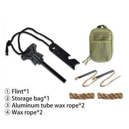 Portable Magnesium Fire Starter Stick – Flint Lighter with Wooden Handle for Outdoor Survival & Camping