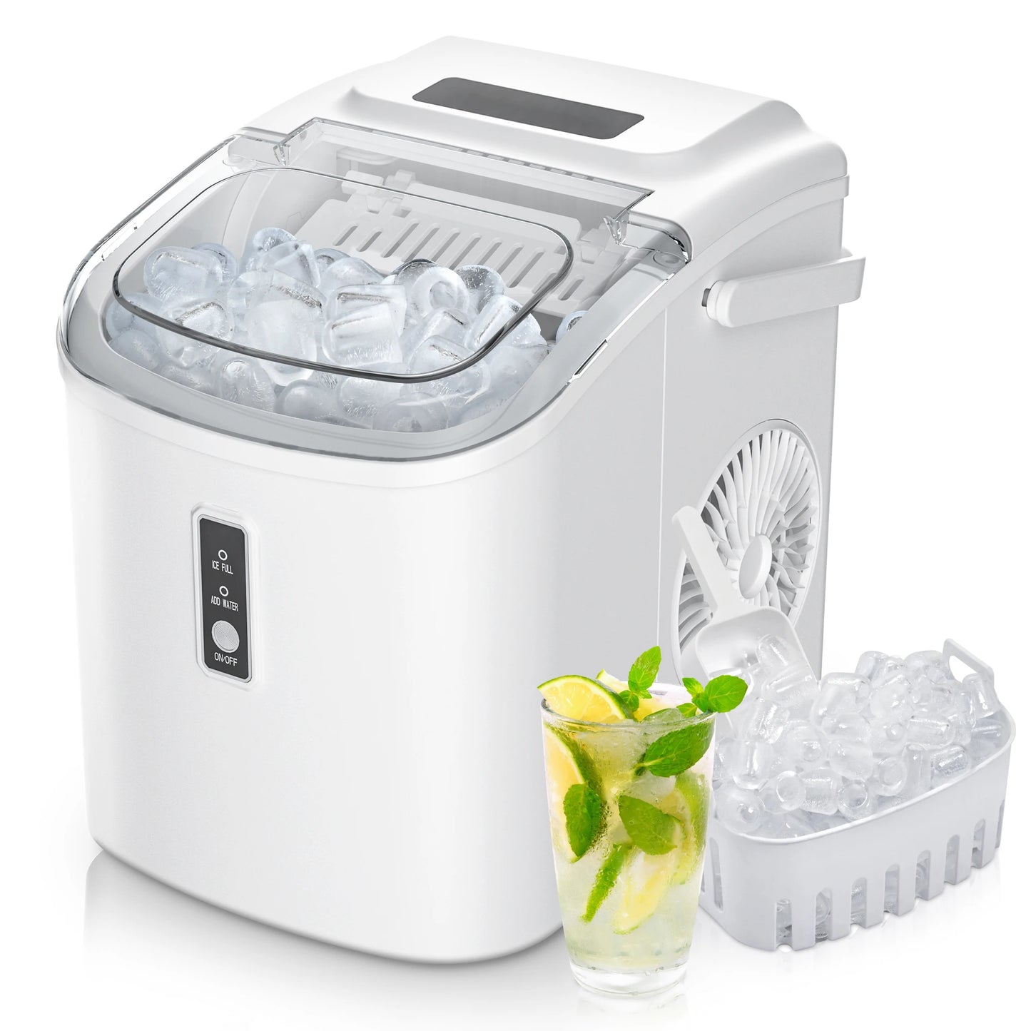 SIMZLIFE Portable Ice Maker Machine – 26.5lbs/Day, 9 Cubes in 6 Mins with Auto-Cleaning & Scoop