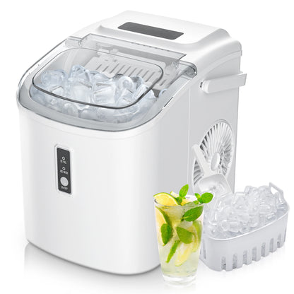 SIMZLIFE Portable Ice Maker Machine – 26.5lbs/Day, 9 Cubes in 6 Mins with Auto-Cleaning & Scoop
