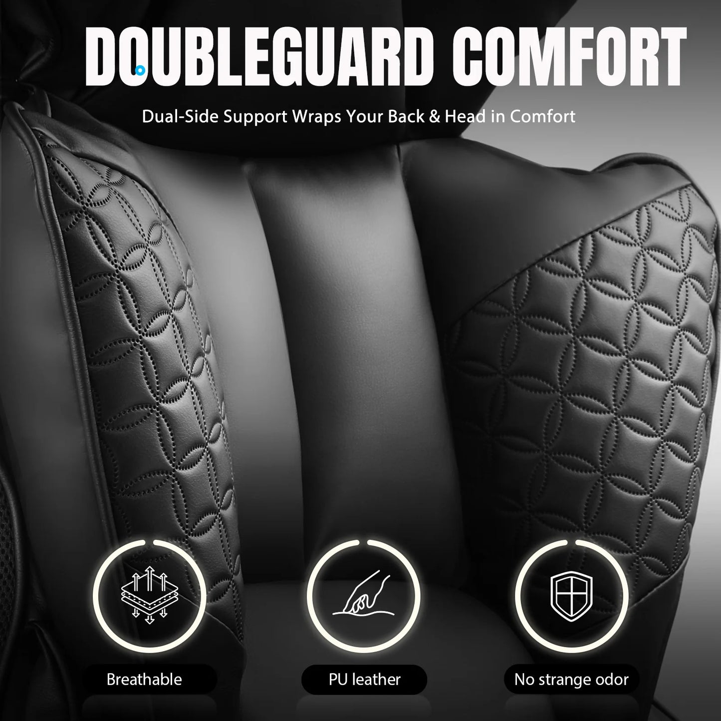 Ergonomic Leather Office Chair - High Back Gaming Chair with Footrest & Adjustable Armrests