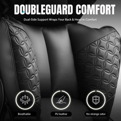 Ergonomic Leather Office Chair - High Back Gaming Chair with Footrest & Adjustable Armrests