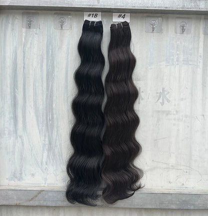 Highlight Gold Bio Body Wave Hair Weave Bundles – 26"/30" Synthetic High Temperature Soft, Natural Human-Like Fiber Hair Extensions