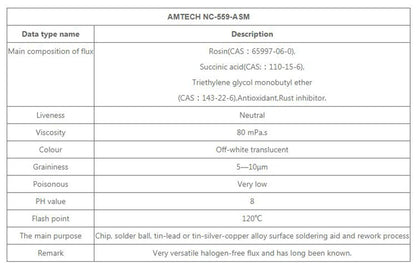 Original Amtech NC 559 Flux – 10ml Syringe for Soldering, BGA & SMD PCB Repair, Electronics Tools