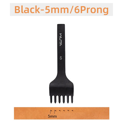 WUTA Leather Chisel Tool – Diamond Pricking Iron with 3/4/5/6mm Hole Punch for Stitching & Leathercraft