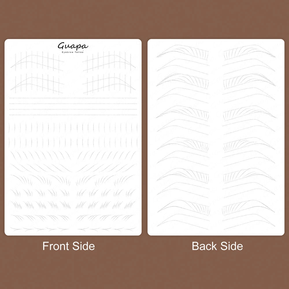 Silicone Practice Skin for Permanent Makeup — Double-Sided Latex Sheet with Brows Design for Hair Stroke Training