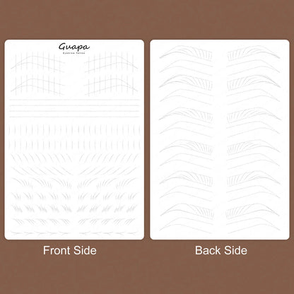 Silicone Practice Skin for Permanent Makeup — Double-Sided Latex Sheet with Brows Design for Hair Stroke Training