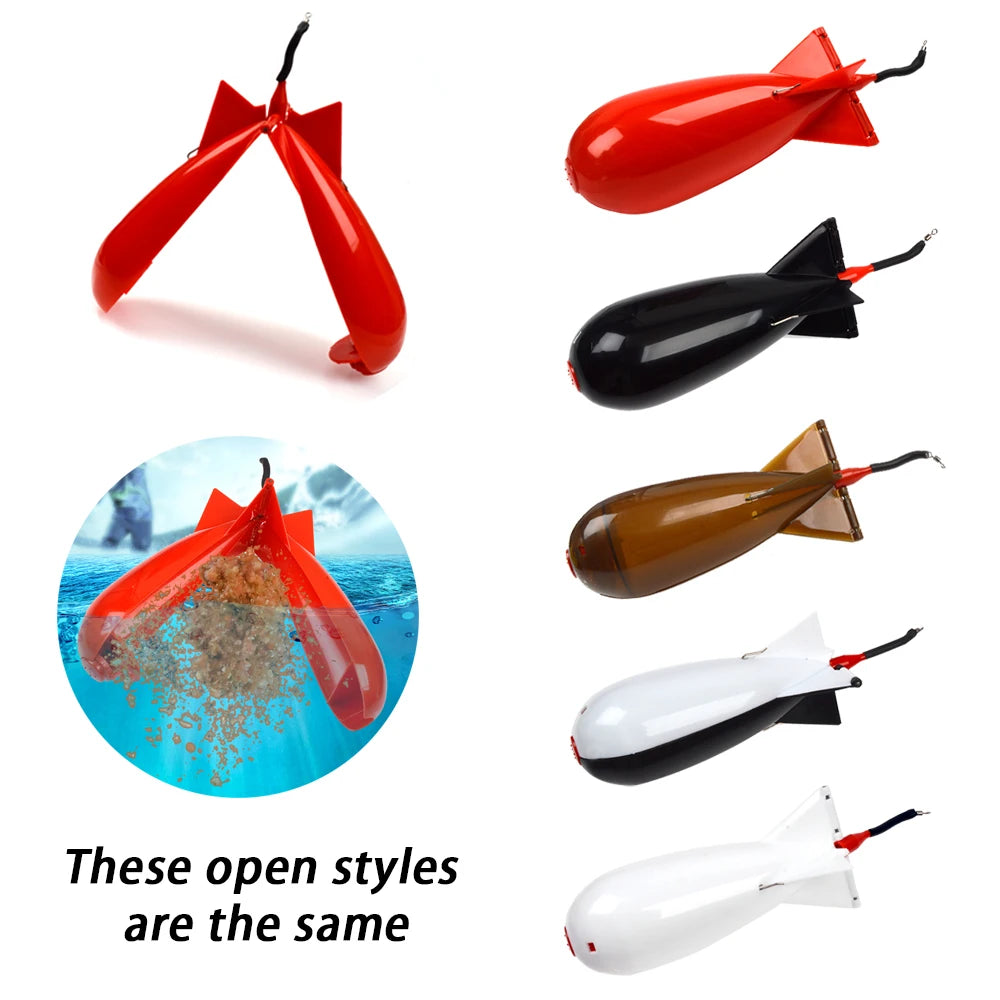Fishing Rocket Feeder Spod Bomb Float Lure Bait Holder - Large & Small Sizes, Pellet Rockets Feeders Gear Accessories