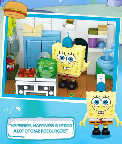 SpongeBob Krusty Krab Building Blocks – Creative Canteen Scene Model Bricks Desktop Toy for Kids