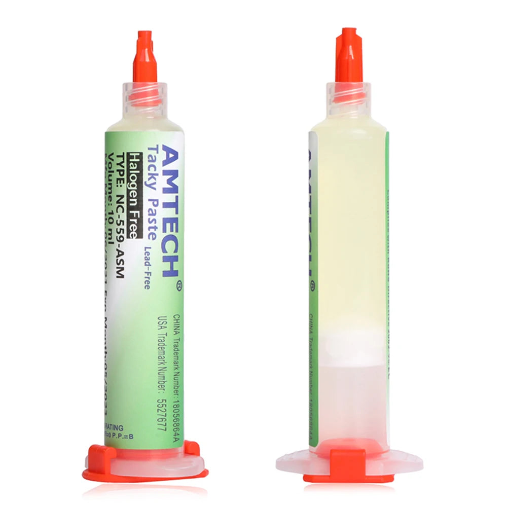Original Amtech NC 559 Flux – 10ml Syringe for Soldering, BGA & SMD PCB Repair, Electronics Tools