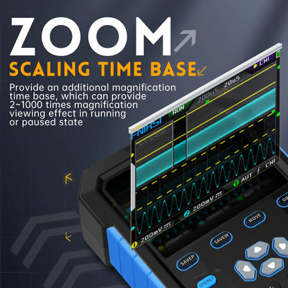 FNIRSI DPOX180H Digital Oscilloscope - 180MHz Dual-Channel Handheld Scope with Signal Generator and Fluorescent Display