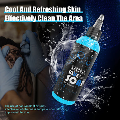 UINK Tattoo Blue Soap 120ml – Foaming Tattoo Cleaning Tool Kit for Beginners & Artists