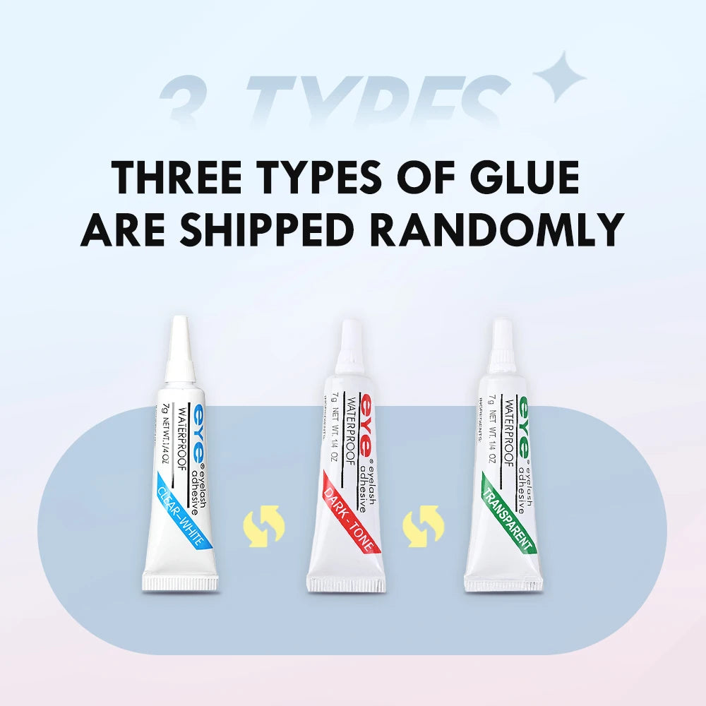 Strong False Eyelash Lash Glue — 7g Waterproof Adhesive for Makeup Tools, Dark or Clear Options