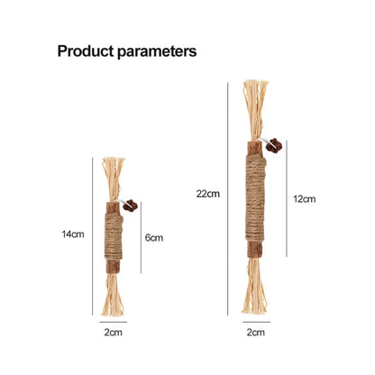 Cat Toys Silvervine Chew Stick – Polygonum Kitty Raffia Grass, Hemp Rope Pet Supplies for Teeth Cleaning & Biting