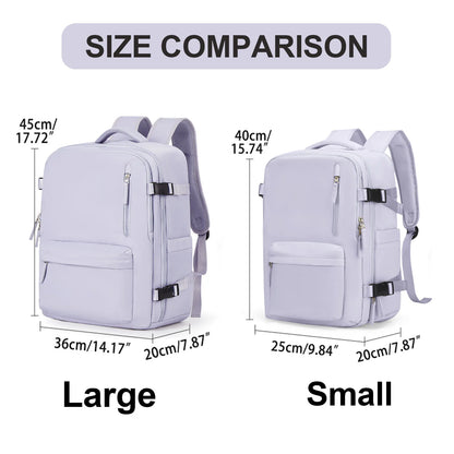 Women's Cabin Travel Backpack - Large Capacity, Water-Resistant Laptop Bag 45x36x20 cm, Fits EasyJet and Ryanair Carry-On Dimensions