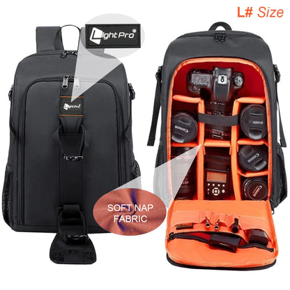 Large Waterproof Camera Backpack — DSLR & Video Tripod Bag with Rain Cover for Canon, Nikon, Sony, Pentax
