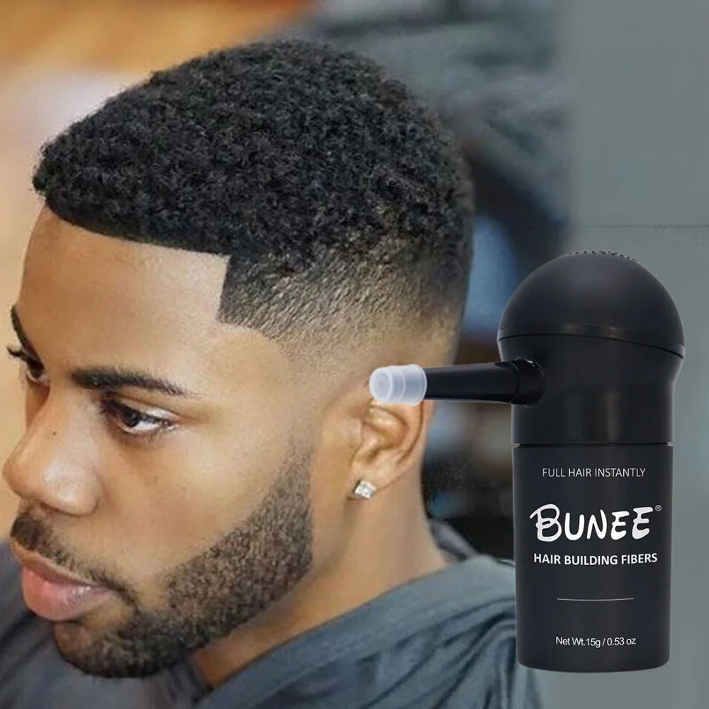 BUNEE Hair Fiber 15g Set for Men – Natural Hair Thickening Fibers for Bald Spots & Thinning Areas, Instant Scalp Coverage Powder Hair Concealer