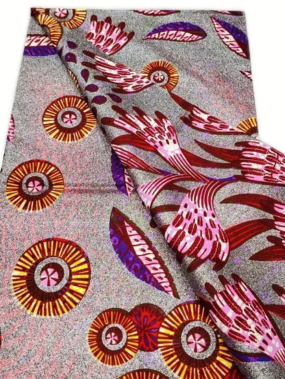 Original African Wax Print Fabric - 6 Yards 100% Cotton Nigerian Ankara Sewing Material for Women’s Dresses