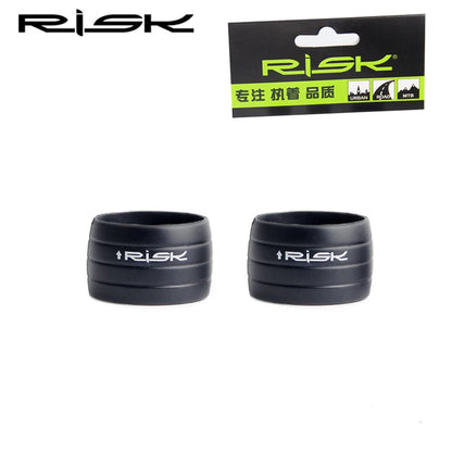 2pcs RISK Bicycle Handlebar Strap Tape – Silicone Anti-Slip Rubber Rings for Bike Grip Fixing