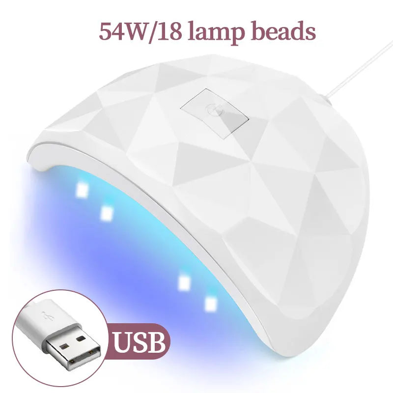 CNHIDS 54W 18 LED UV Nail Dryer – Manicure Lamp with USB, Smart Timer & Sun Light for Gel Nail Polish Curing