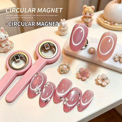 Circular Cat Eye Magnet Stick - Halo Effect Magnetic Tool for UV Gel Nail Art & Manicure