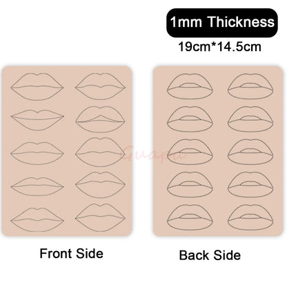 Silicone Practice Skin for Permanent Makeup — Double-Sided Latex Sheet with Brows Design for Hair Stroke Training