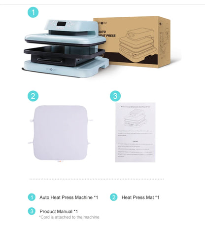 HTVRONT 15x15" Auto Heat Press Machine – 1500W with Automatic Pressure for DIY Iron-On HTV Vinyl & Sublimation on T-Shirts, Bags, Fabrics