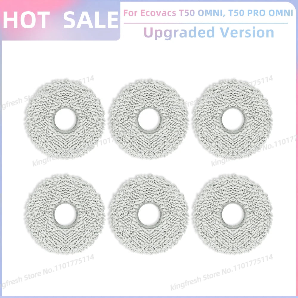 ECOVACS T50 PRO/OMNI Vacuum Replacement Parts – Main Roller, Side Brush, HEPA Filter, Mop Cloth & Dust Bag