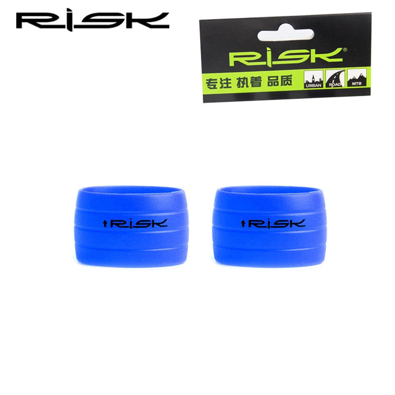 2pcs RISK Bicycle Handlebar Strap Tape – Silicone Anti-Slip Rubber Rings for Bike Grip Fixing
