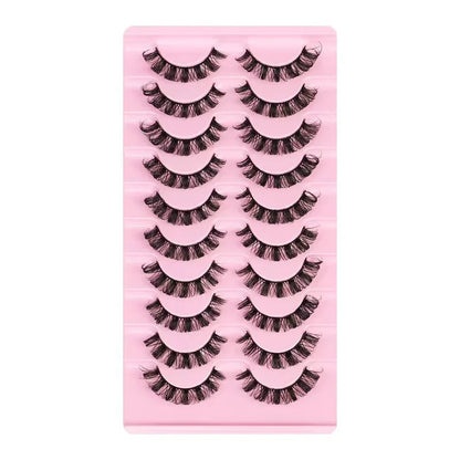 2/10 Pairs 3D Mink Strip False Eyelashes – Dramatic Fake Lash Extensions for Makeup