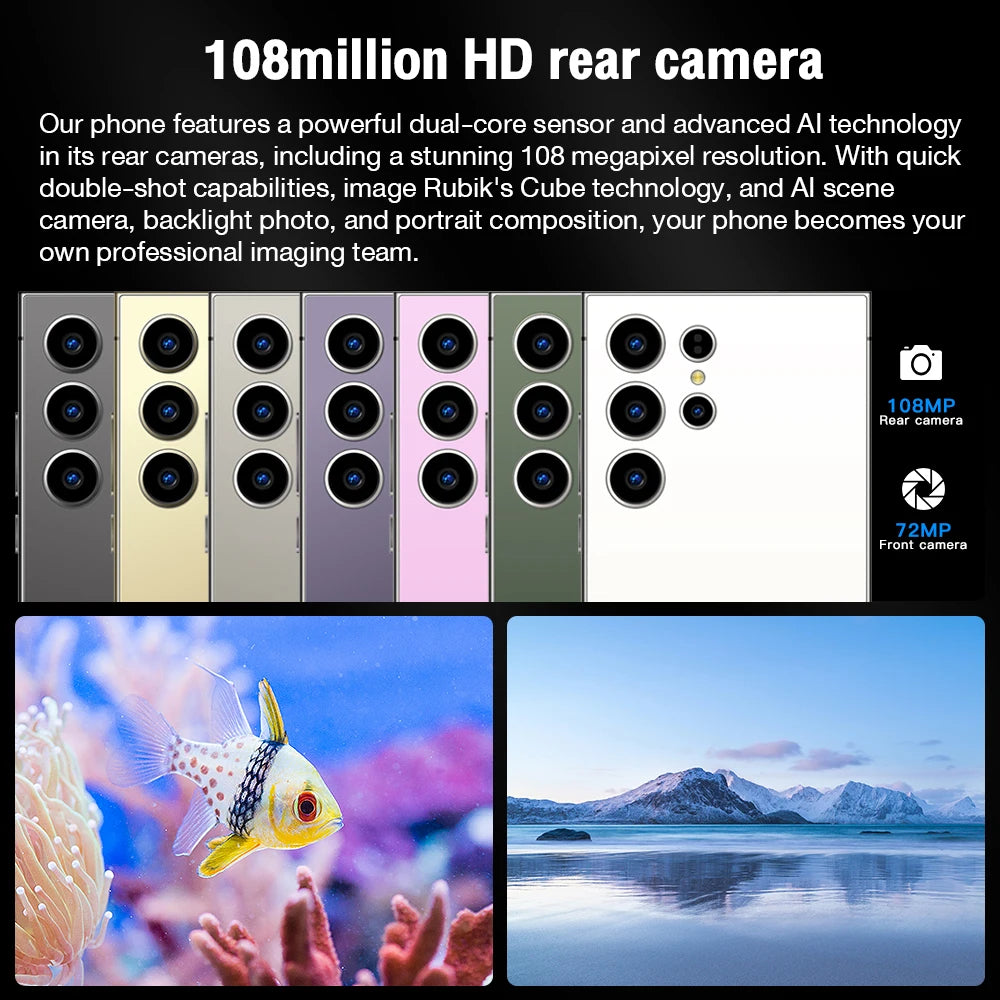 2026 HOT S26 Ultra Smartphone — 7.3" HD Global Edition, Dual SIM, 7800mAh Battery & Facial Recognition Function