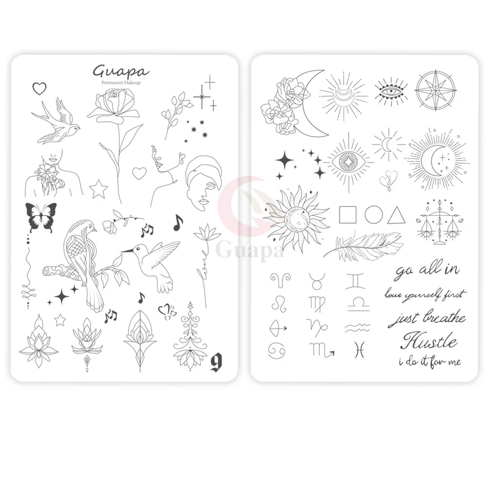 Silicone Practice Skin for Permanent Makeup — Double-Sided Latex Sheet with Brows Design for Hair Stroke Training