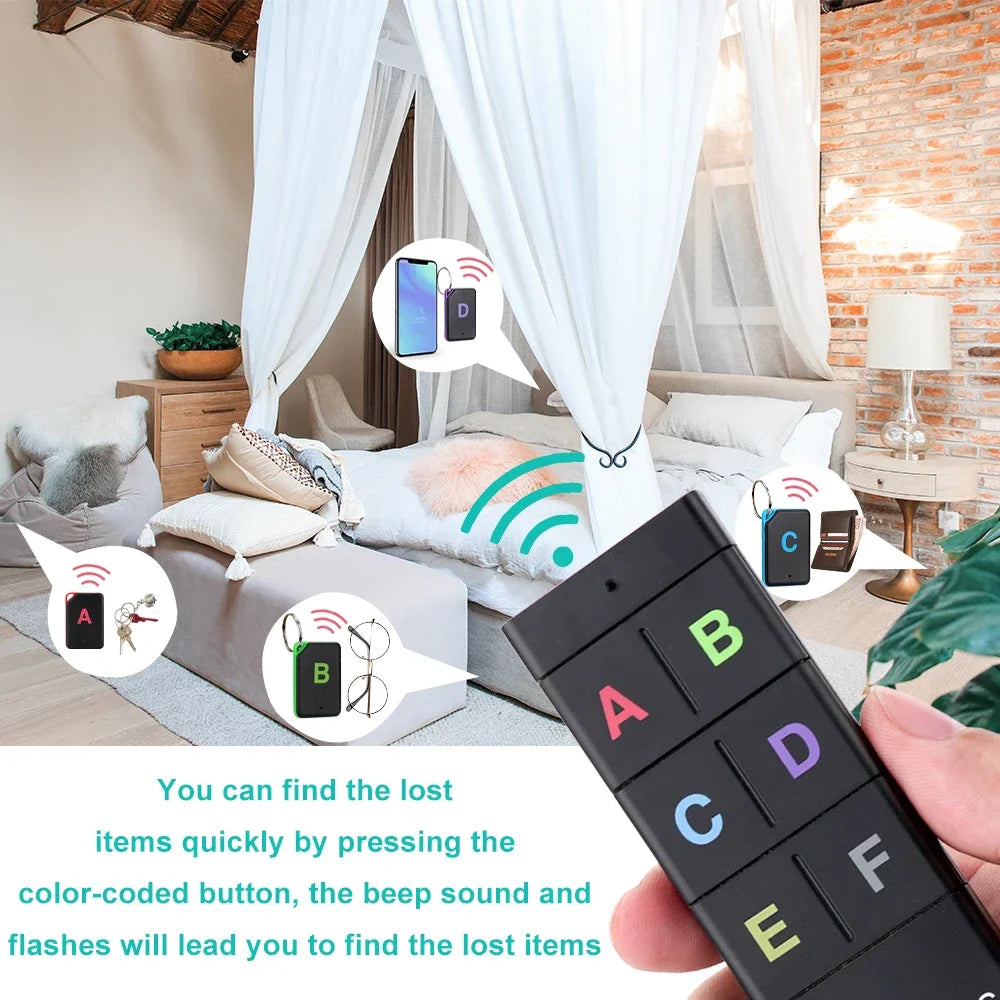 Retekess TH104 Wireless Key Finder Set – RF Key Locator with 1 Transmitter & 6 Receivers for Wallet, Pet & Item Tracking