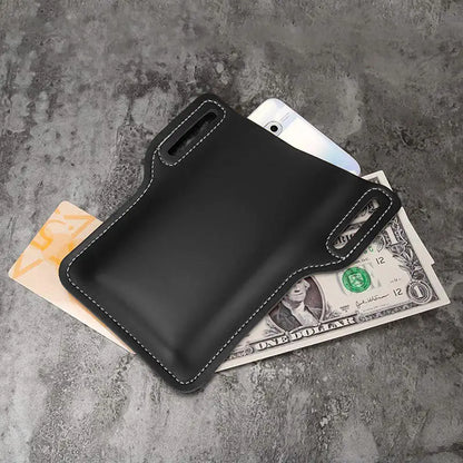 Men’s PU Leather Vintage Waist Bag – Phone Holster Belt Pouch for Travel & Hiking