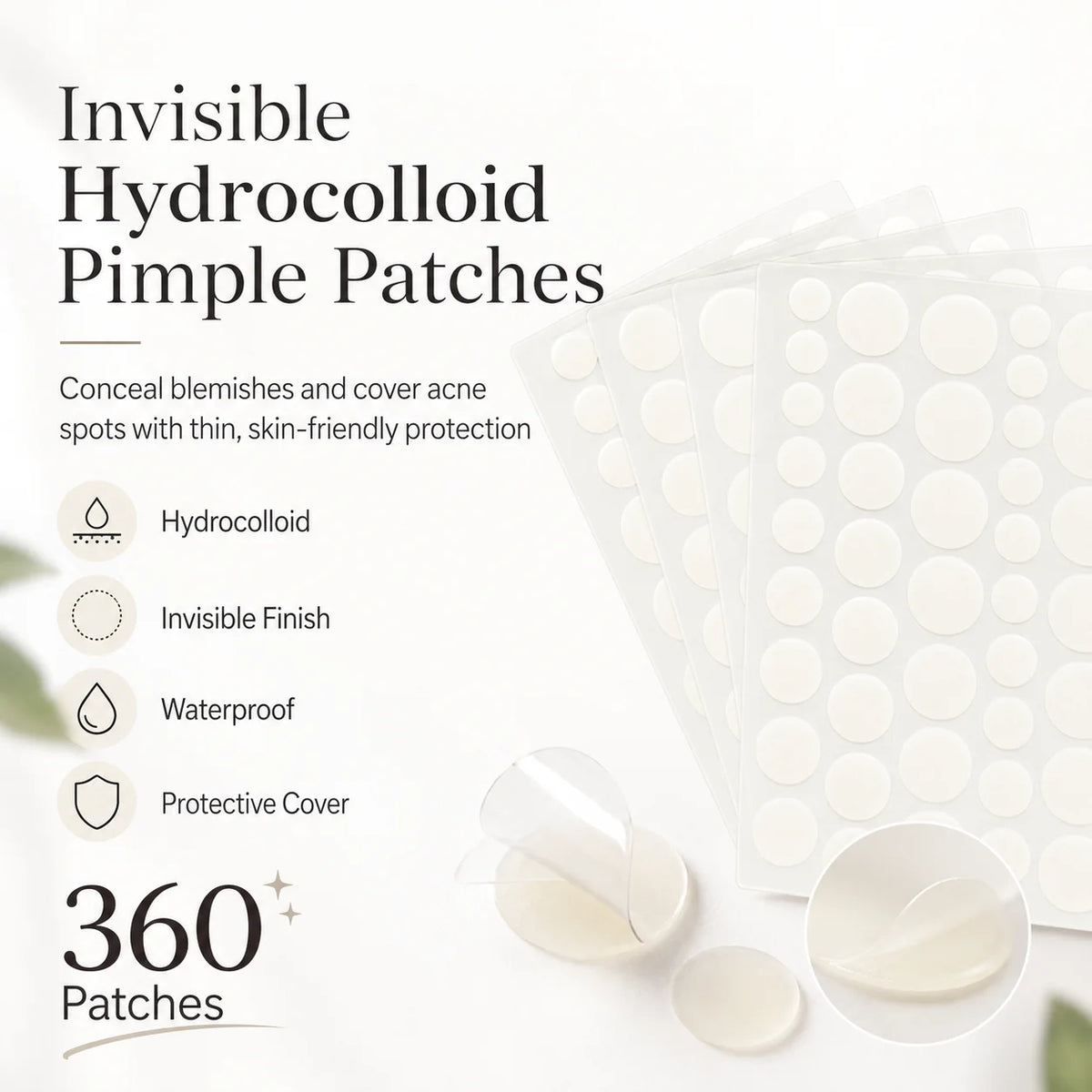 360pcs Invisible Acne Patches - Pimple Spot Stickers for Skin Care