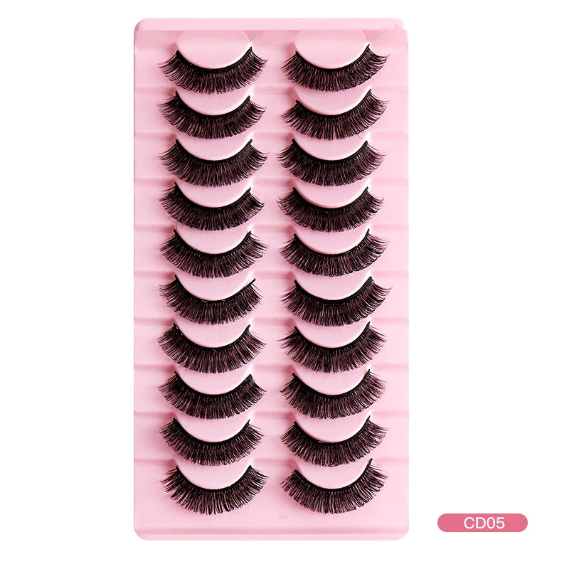 2/10 Pairs 3D Mink Strip False Eyelashes – Dramatic Fake Lash Extensions for Makeup