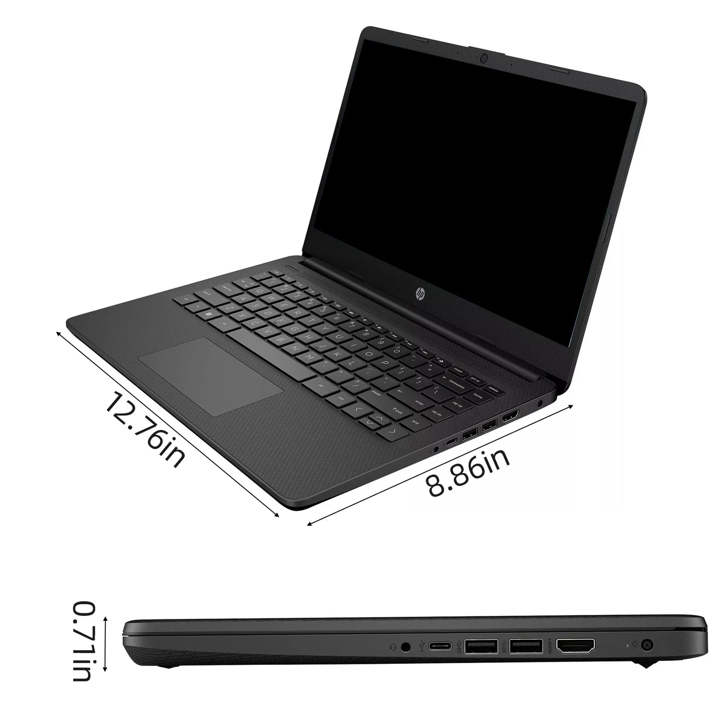 HP 14" Business Laptop — Intel Celeron N4120, 16GB RAM, 384GB Storage, 1-Year Office 365