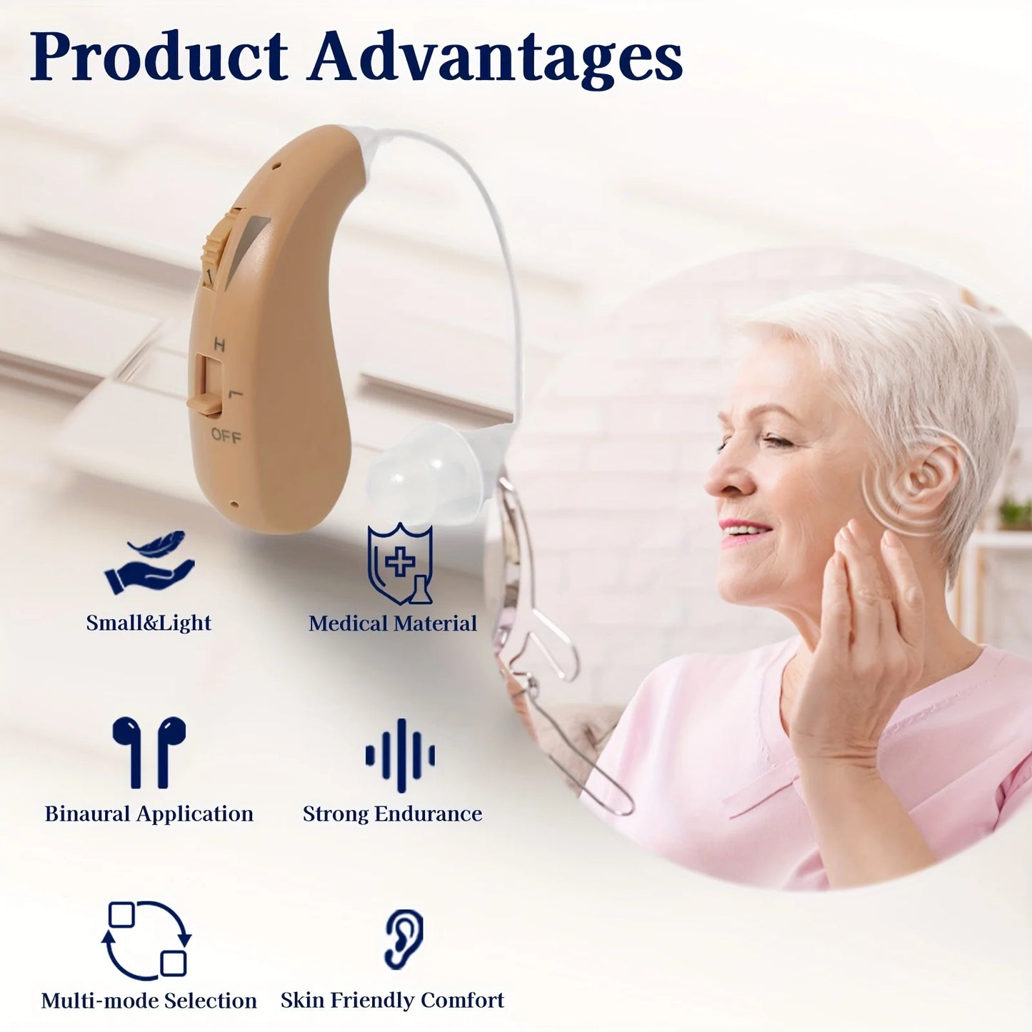 2025 Rechargeable Mini Hearing Aid – Adjustable Tone RIC Device for Elderly & Deaf, Portable Speaker Option