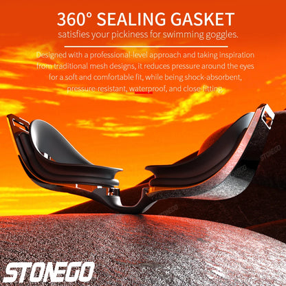 Premium Anti-Fog Swim Goggles - HD Wide-Angle Lens, Comfort Fit, Adjustable Nose Bridge, Stylish Design for Swimming Enthusiasts