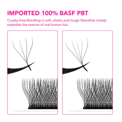TDANCE 3D–6D Premade Fan Eyelash Extensions – W Style Faux Mink Soft Bloom Automatic Flowering Volume Lashes for Natural Salon-Quality Look