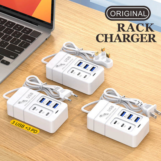 35W Multiport USB Charger with PD Type-C - Fast Charge Quick Wall Charger, USB Hub Adapter for Mobile Phones, EU/US Plug