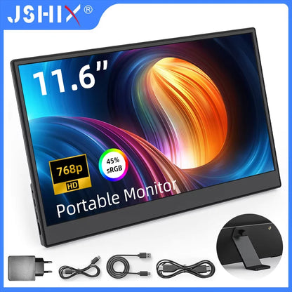 JSHIX 11.6/14/15.6 Inch Portable Monitor — 1080P Full HD IPS Second Screen for Gaming, Laptop, Phone, Switch & Xbox