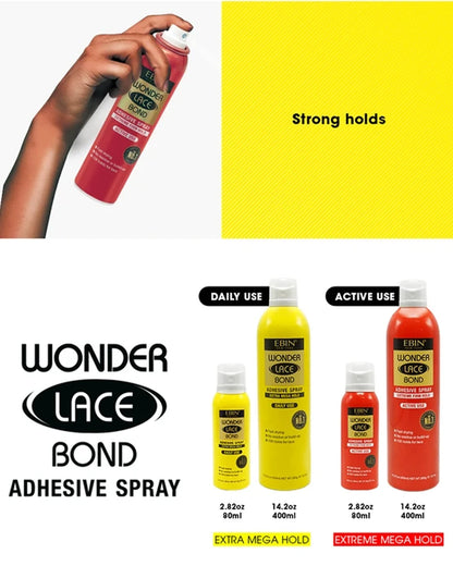 Ebin Wonder Lace Bond Melting Spray – Extreme Firm Hold, Sweat & Water-Resistant Adhesive