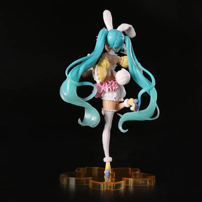 23CM Hatsune Miku Anime Figure - Kawaii PVC Model Doll with Rabbit Ears for Christmas Gifts & Ornaments