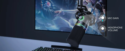Maono PD200X XLR/USB Dynamic Microphone – Metal Gaming & Streaming Mic with Tap-to-Mute and Gain Control