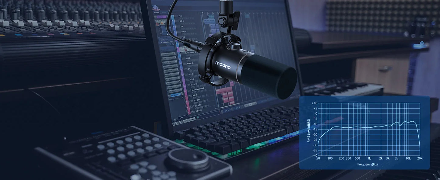 Maono PD200X XLR/USB Dynamic Microphone – Metal Gaming & Streaming Mic with Tap-to-Mute and Gain Control
