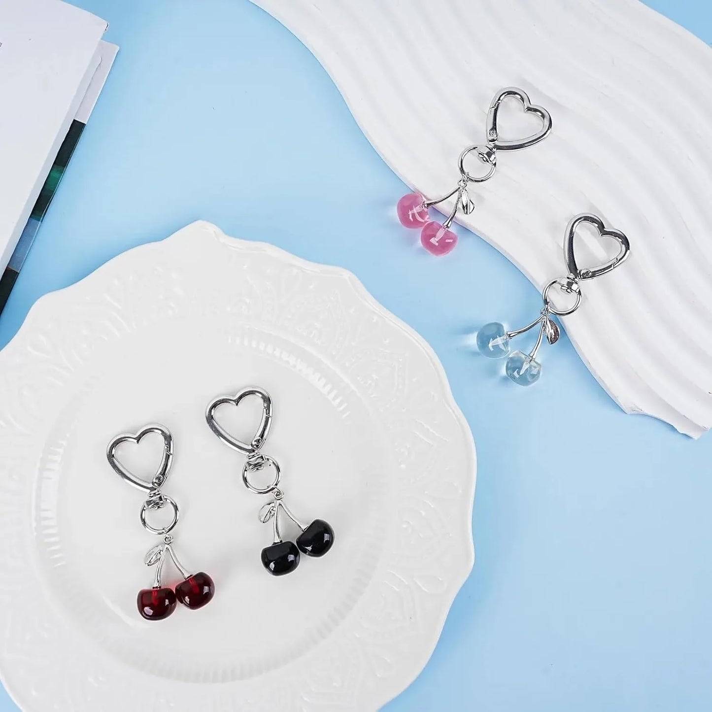 Cute Kawaii Cherry Keychain – Bag & Purse Charm for Women, Car Key Decor & Gift Accessory