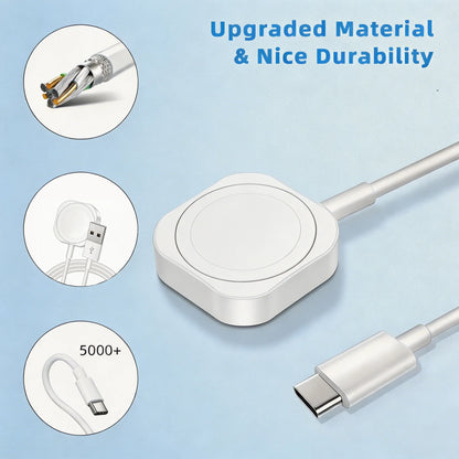 TIMESS Magnetic Fast Apple Watch Charger - USB-C Charging Cable for Apple Watch Series 1–11, SE and Ultra