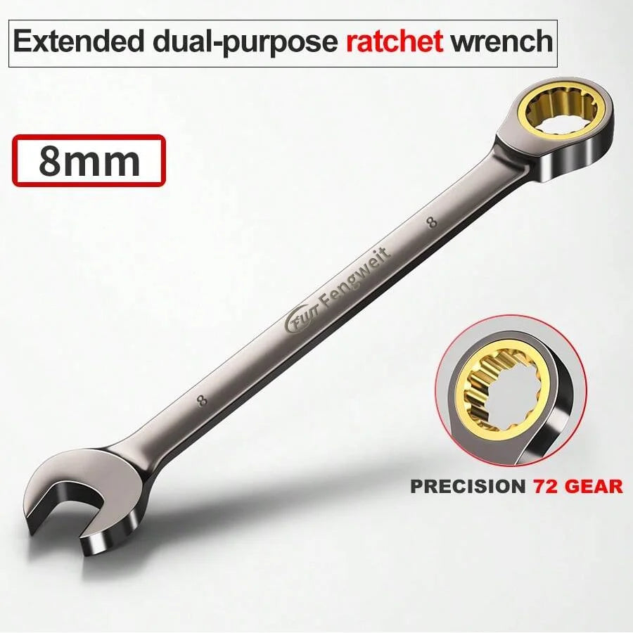 6-32mm Ratchet Combination Wrench - Dual-Use Universal Repair Tool for Car & Motorcycle Maintenance