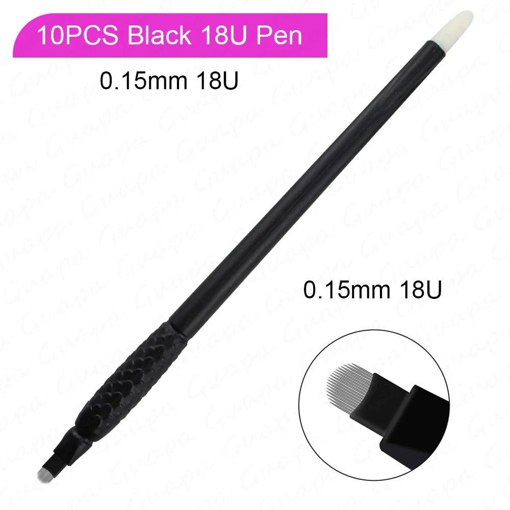 10PCS Microblading Disposable Pens — U18 0.18mm Microblade Tools for Eyebrow Permanent Makeup