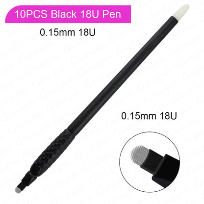10PCS Microblading Disposable Pens — U18 0.18mm Microblade Tools for Eyebrow Permanent Makeup